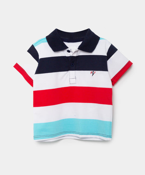 Camiseta Tipo Polo Para Recién Nacido En Algodón Color Azul Navy