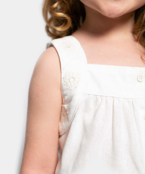 Conjunto Blusa Y Falda Para Bebé Niña En Licra Color Marfil