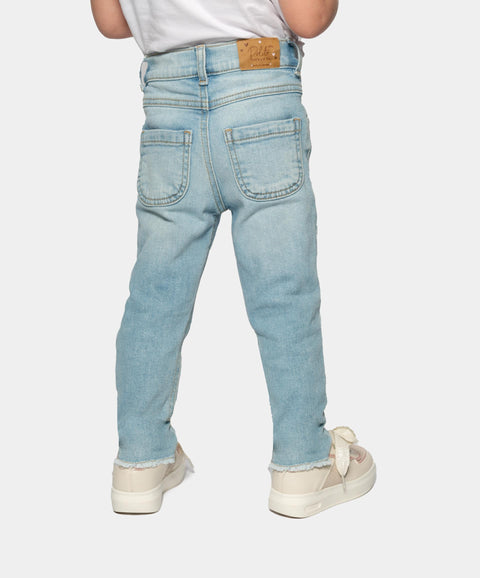 Jean Slim Para Bebé Niña En Denim Color Índigo Claro