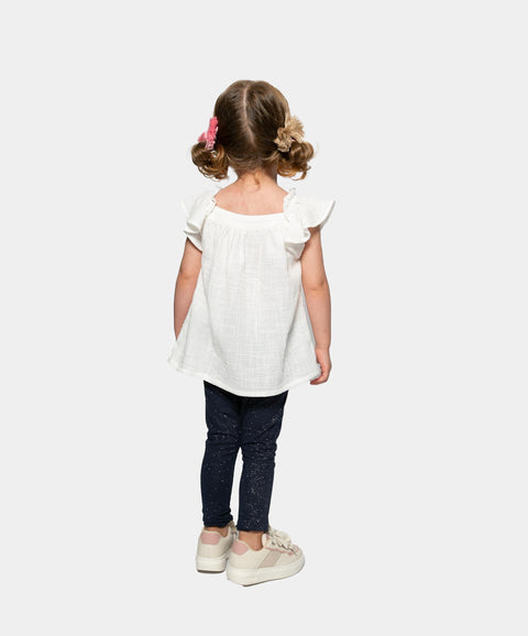 Conjunto Blusa Y Leggins Para Bebé Niña En Licra Color Blanco