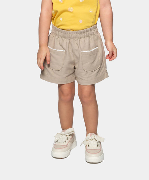 Short Para Bebe Niña En Tela Suave Color Arena