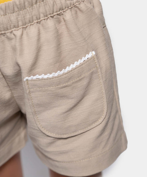 Short Para Bebe Niña En Tela Suave Color Arena