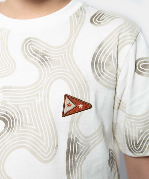 Camiseta Manga Corta Para Niño En Tela Suave Color Blanco Estampado