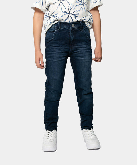 Jean Recto Para Niño En Denim Tono Oscuro