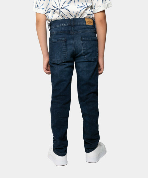 Jean Recto Para Niño En Denim Tono Oscuro
