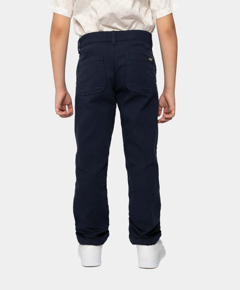 Pantalón Formal Para Niño En Tela Suave Color Azul Oscuro