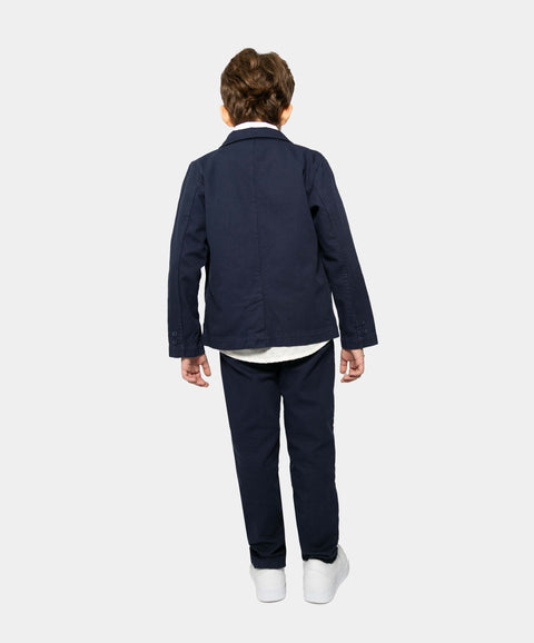 Blazer Para Niño En Algodón Color Azul Oscuro