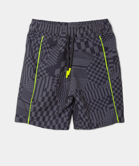 Bermuda Deportiva Para Bebe Niño En Poliéster Color Gris Estampado