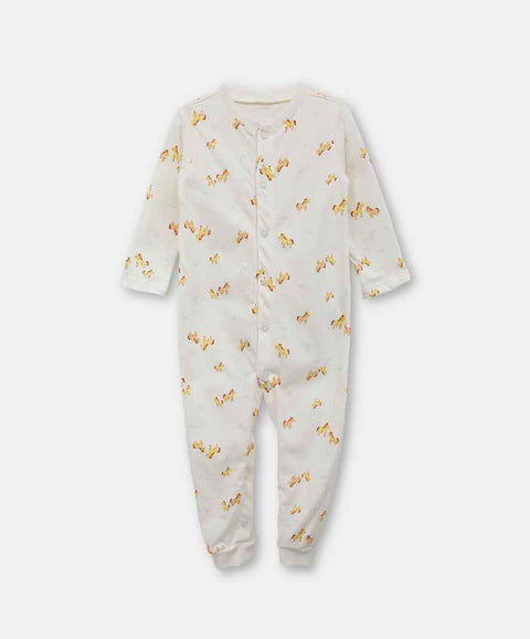 Pijama Entera Para Recién Nacido En Tela Suave Color Marfil