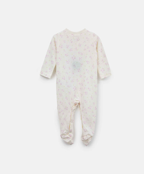 Pijama Entera Para Recién Nacida En Tela Suave Color Marfil
