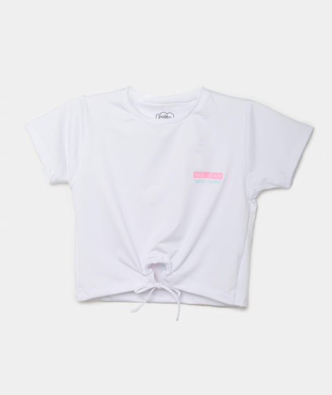 Camiseta Manga Corta Para Niña En Licra Color Blanco