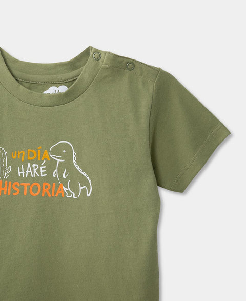 Camiseta Para Recién Nacido En Tela Suave Color Verde
