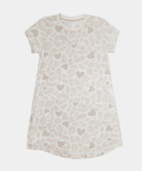 Pijama De Vestido Para Niña En Algodón Color Marfil Estampado