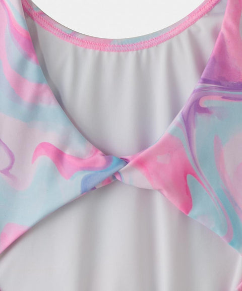 Vestido De Baño Entero Para Niña En Licra Estampado