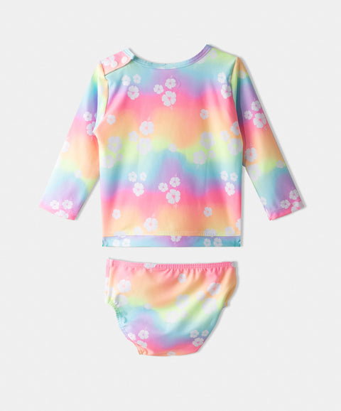 Vestido De Baño Para Recién Nacida En Licra Color Arcoiris