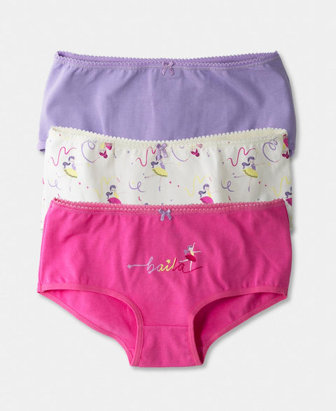 Paquete De Panties X 3 Para Niña En Algodón Color Lila Blanco Y Rosado