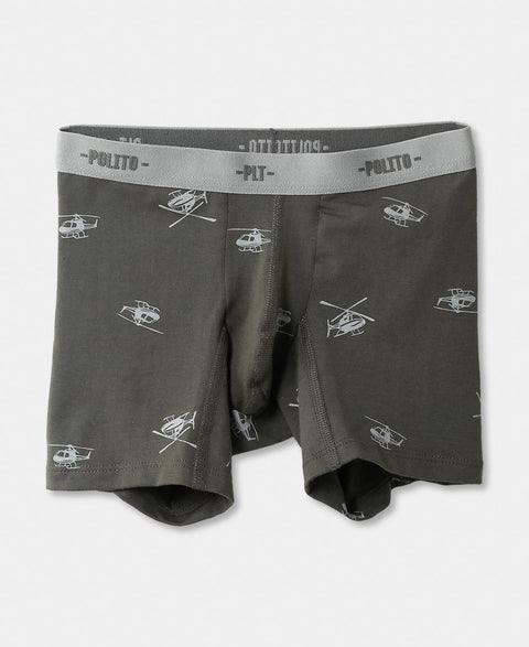 Paquete De Bóxer X 3 Para Niño En Algodón Color Verde Gris Y Negro