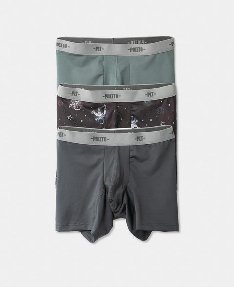 Paquete De Bóxer X 3 Para Niño En Algodón Color Gris Y Negro