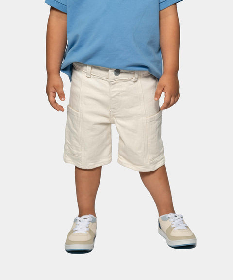 Bermuda Cargo Para Bebé Niño En Denim Color Crudo