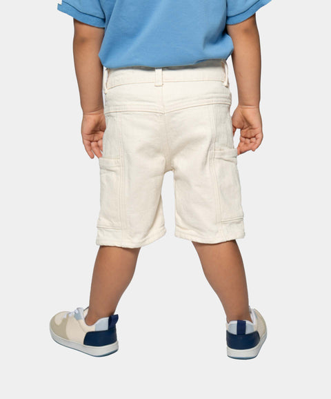 Bermuda Cargo Para Bebé Niño En Denim Color Crudo
