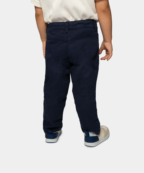 Pantalón Para Bebé Niño En Tela Suave Color Azul Oscuro