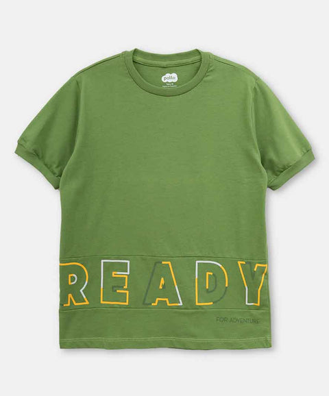 Camiseta Manga Corta Para Niño En Tela Suave Color Verde