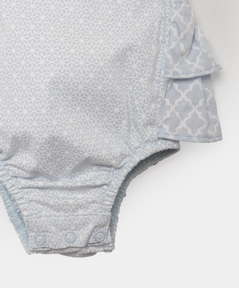 Conjunto Mameluco Y Camiseta Para Recién Nacida En Tela Suave Color Azul