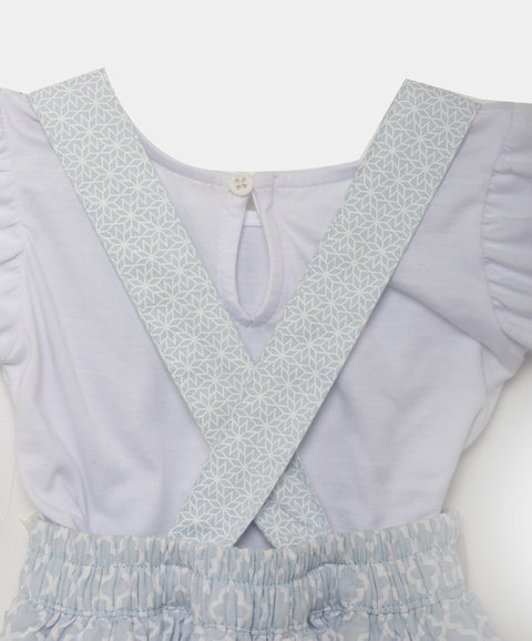 Conjunto Mameluco Y Camiseta Para Recién Nacida En Tela Suave Color Azul