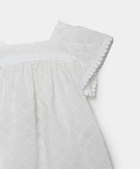 Conjunto Ocasión Especial Para Recién Nacida En Tela Suave Color Blanco