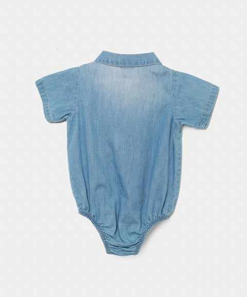 Body Camisero Manga Corta Para Recién Nacido Color Índigo