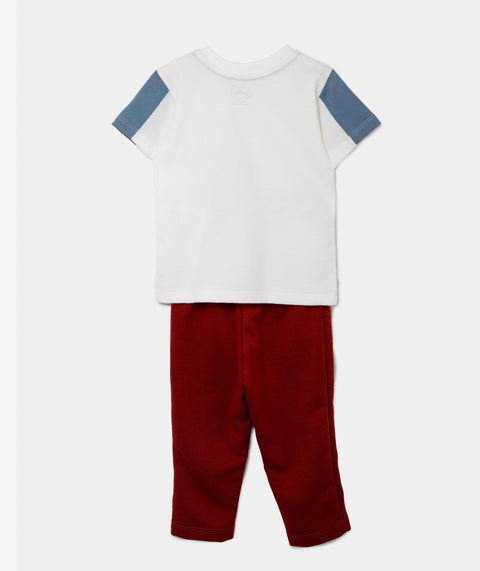 Conjunto Camiseta Y Pantalón Para Recién Nacido En Tela Suave Color Marfil