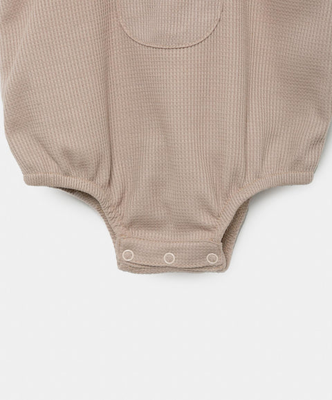 Conjunto Mameluco Y Camiseta Para Recién Nacido En Tela Suave Color Arena