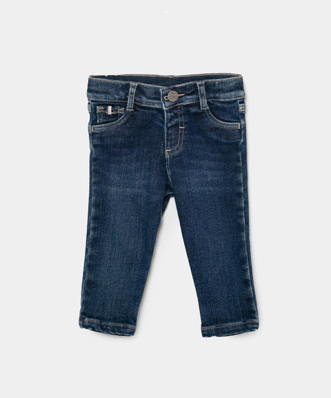 Jean Slim Para Recién Nacido En Burda Color Índigo