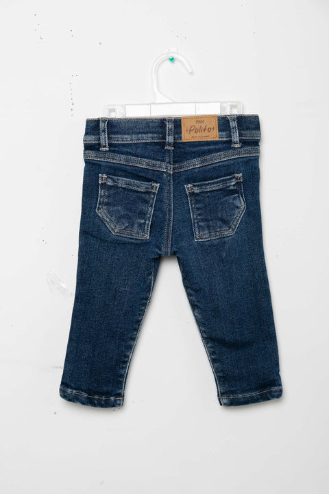 Jean Slim Para Recién Nacido En Burda Color Índigo