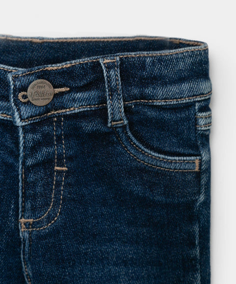 Jean Slim Para Recién Nacido En Burda Color Índigo