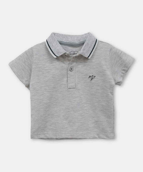 Camiseta Tipo Polo Para Recién Nacido En Algodón Color Jasped