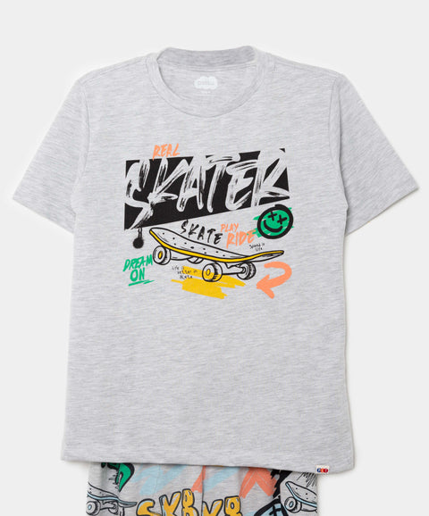 Pijama Manga Corta Y Pantalón Para Niño En Tela Suave Color Gris