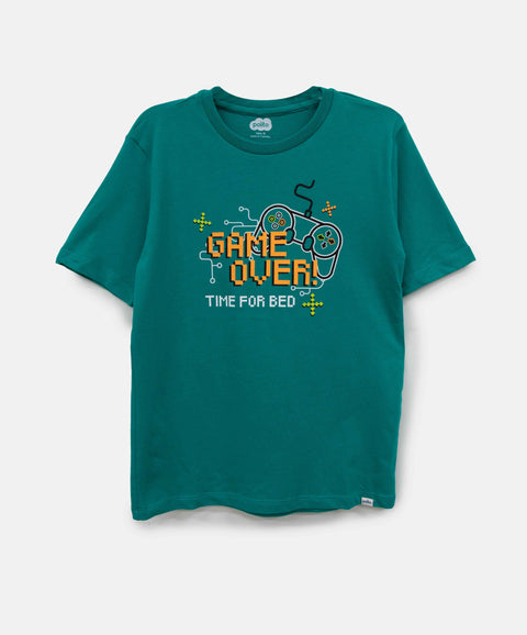 Pijama Manga Corta Y Short Para Niño En Tela Suave Color Jade