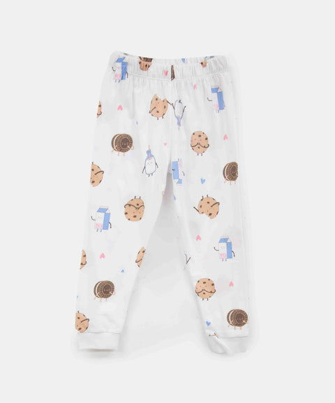 Pijama Estampada Manga Corta Y Pantalón Para Bebé Niña Color Blanco