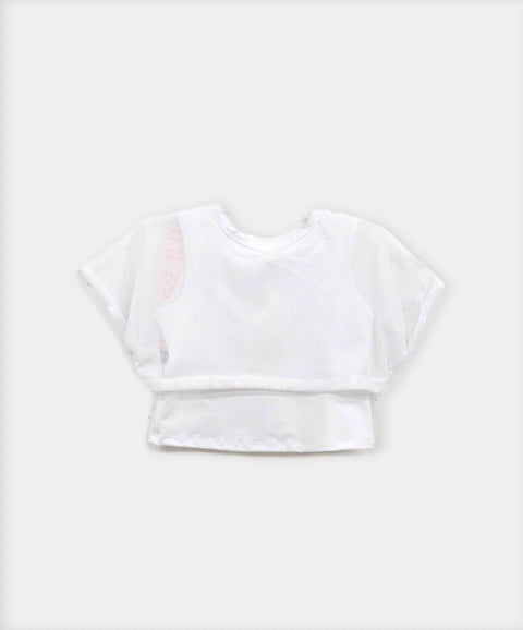 Camiseta Manga Corta Para Niña En Licra Color Blanco