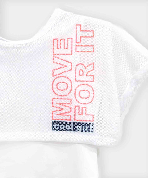 Camiseta Manga Corta Para Niña En Licra Color Blanco