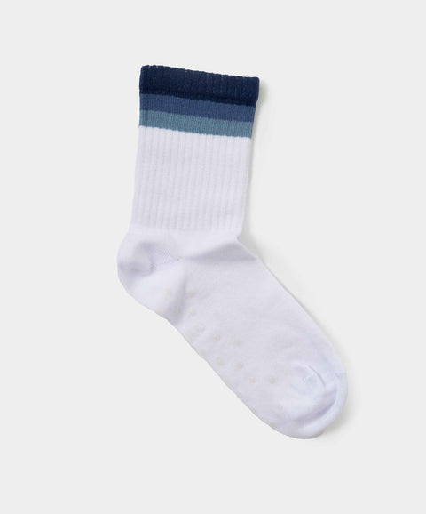 Medias Largas X 2 Para Niño En Algodón Color Blanco Y Azul
