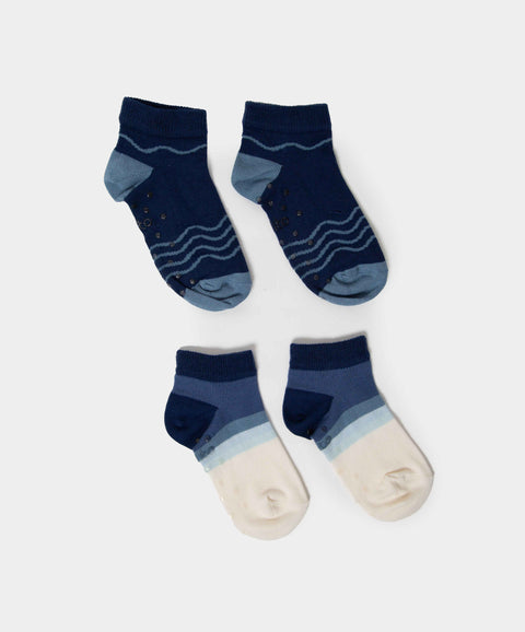 Medias Tobilleras X 2 Para Bebé Niño En Algodón Color Azul