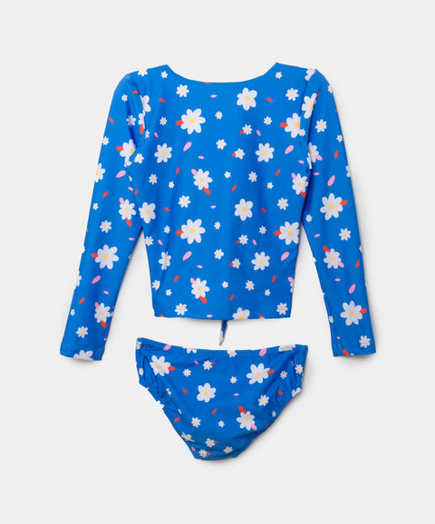Vestido De Baño Para Niña En Licra Color Azul Estampado