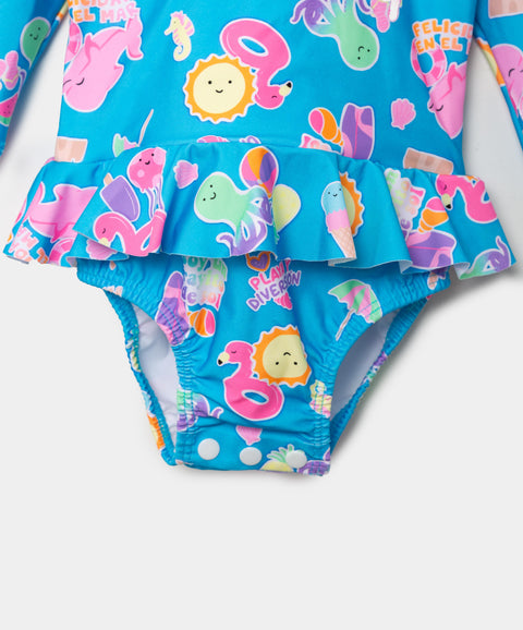 Vestido De Baño Para Recién Nacida En Licra Color Azul