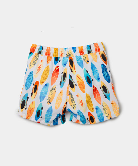 Bermuda De Playa Para Niño En Poliéster Color Marfil