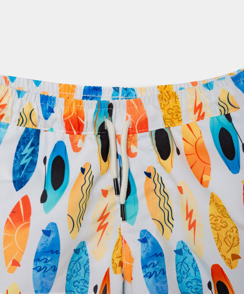 Bermuda De Playa Para Niño En Poliéster Color Marfil