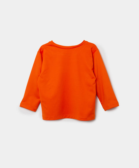Camiseta Manga Larga De Playa Para Recién Nacido En Licra Color Naranja