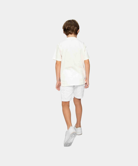 Camiseta Manga Corta Para Niño En Tela Suave Color Marfil