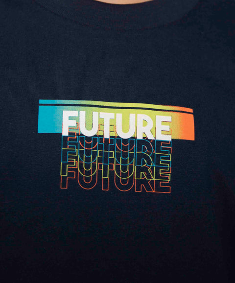 Camiseta Manga Corta Para Niño En Tela Suave Color Azul Oscuro